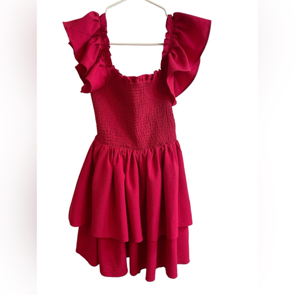 Express Pink Ruffle Mini Dress